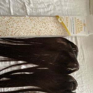 Never worn 10 pc Dark Brown hair extensions